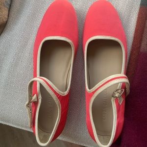 NWT - Caron Callahan Ellie Mary Jane Shoes - Coral Size 40